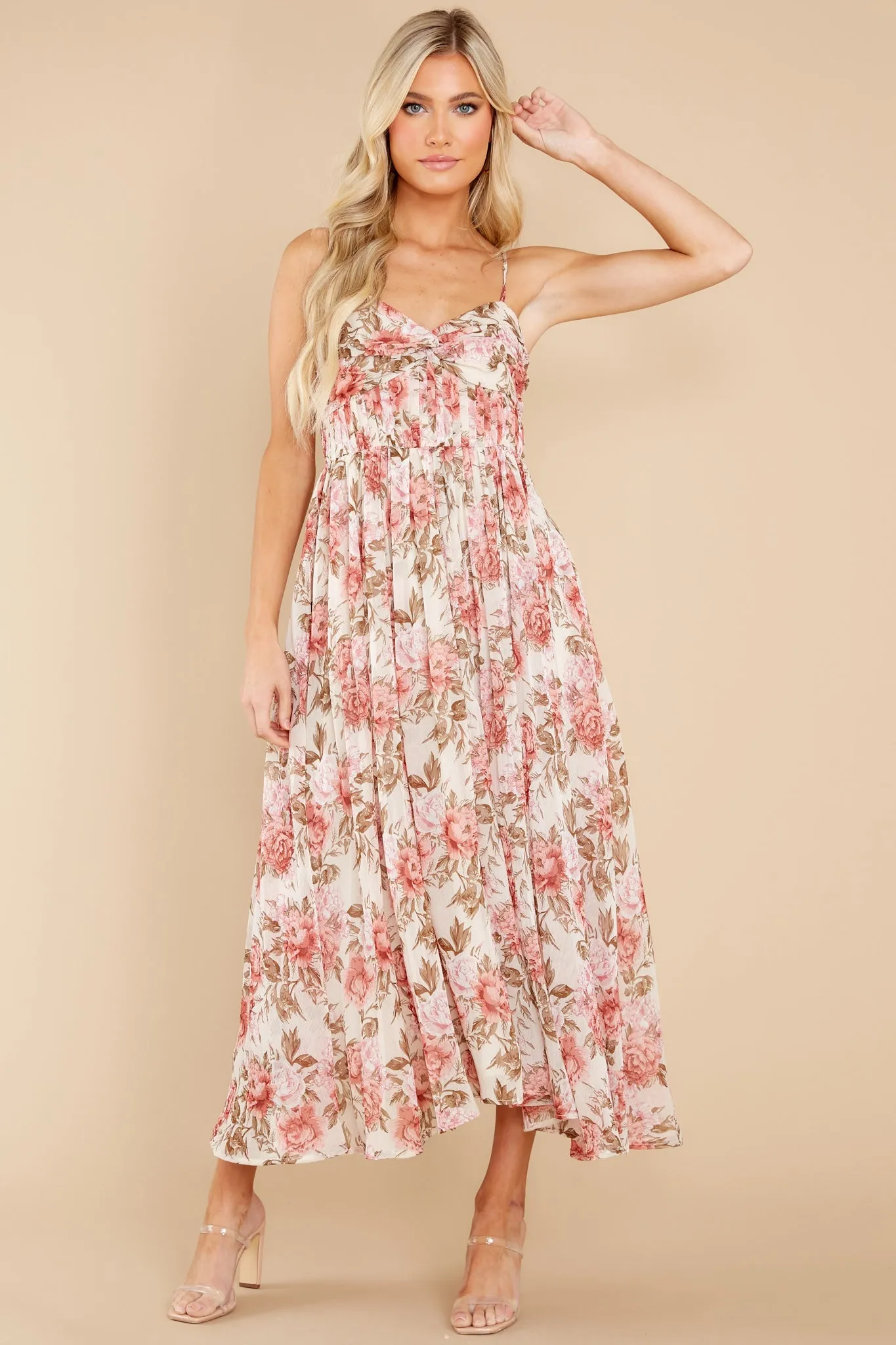 Darling Discovery Pink Floral Print Maxi Dress