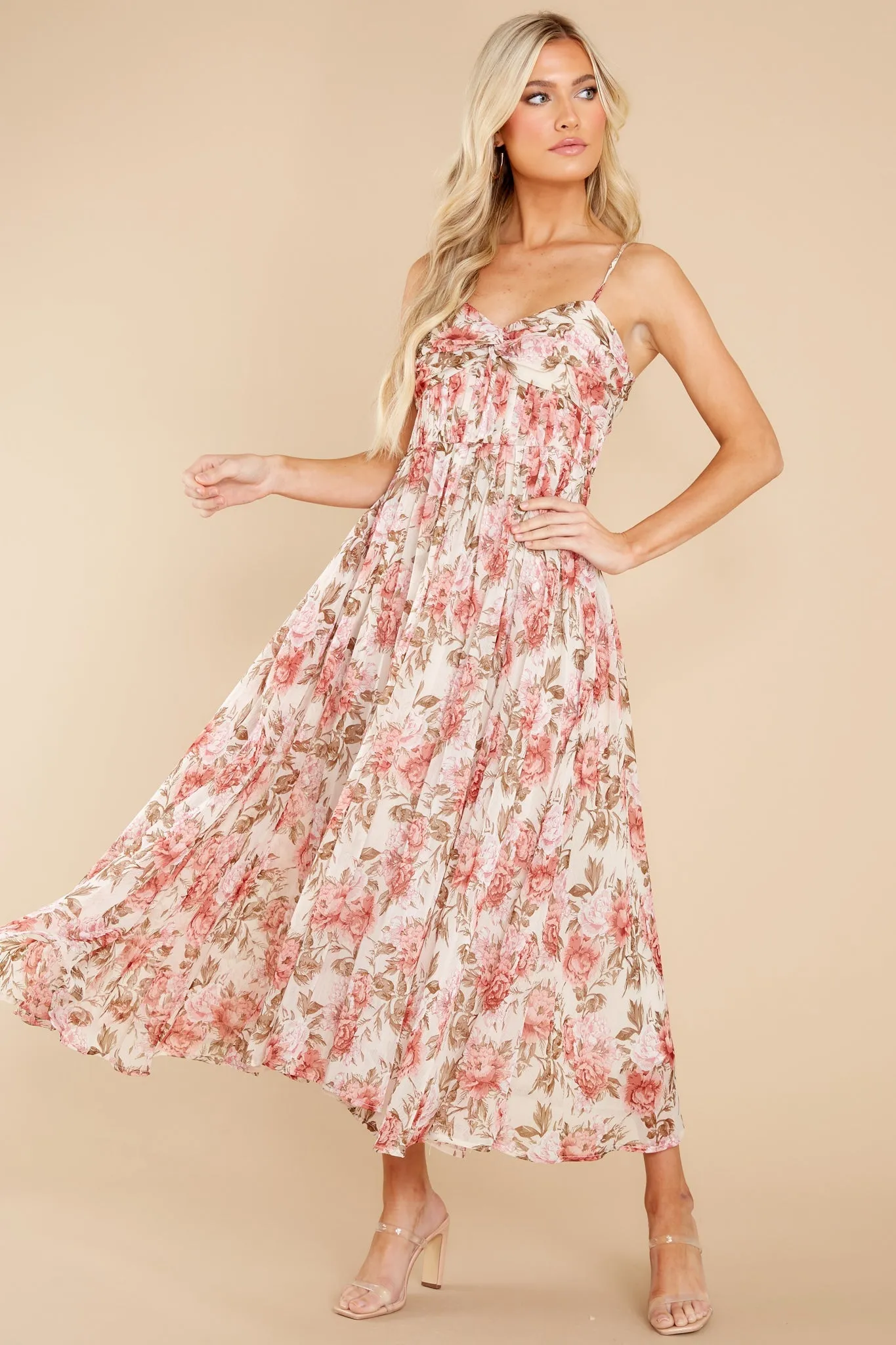 Darling Discovery Pink Floral Print Maxi Dress