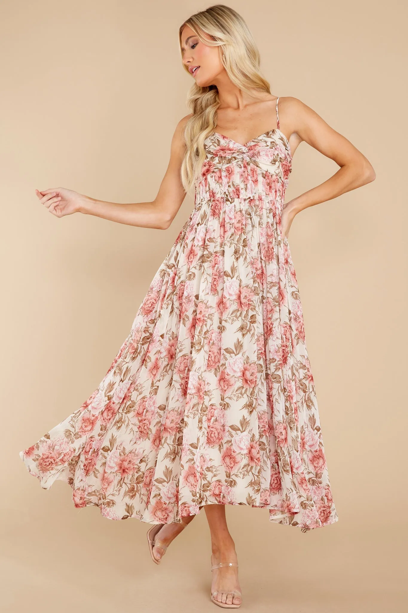 Darling Discovery Pink Floral Print Maxi Dress