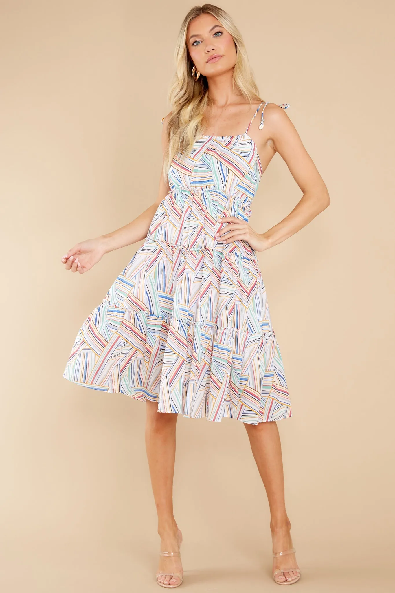 Delicate Days Off White Scully Print Midi Dress