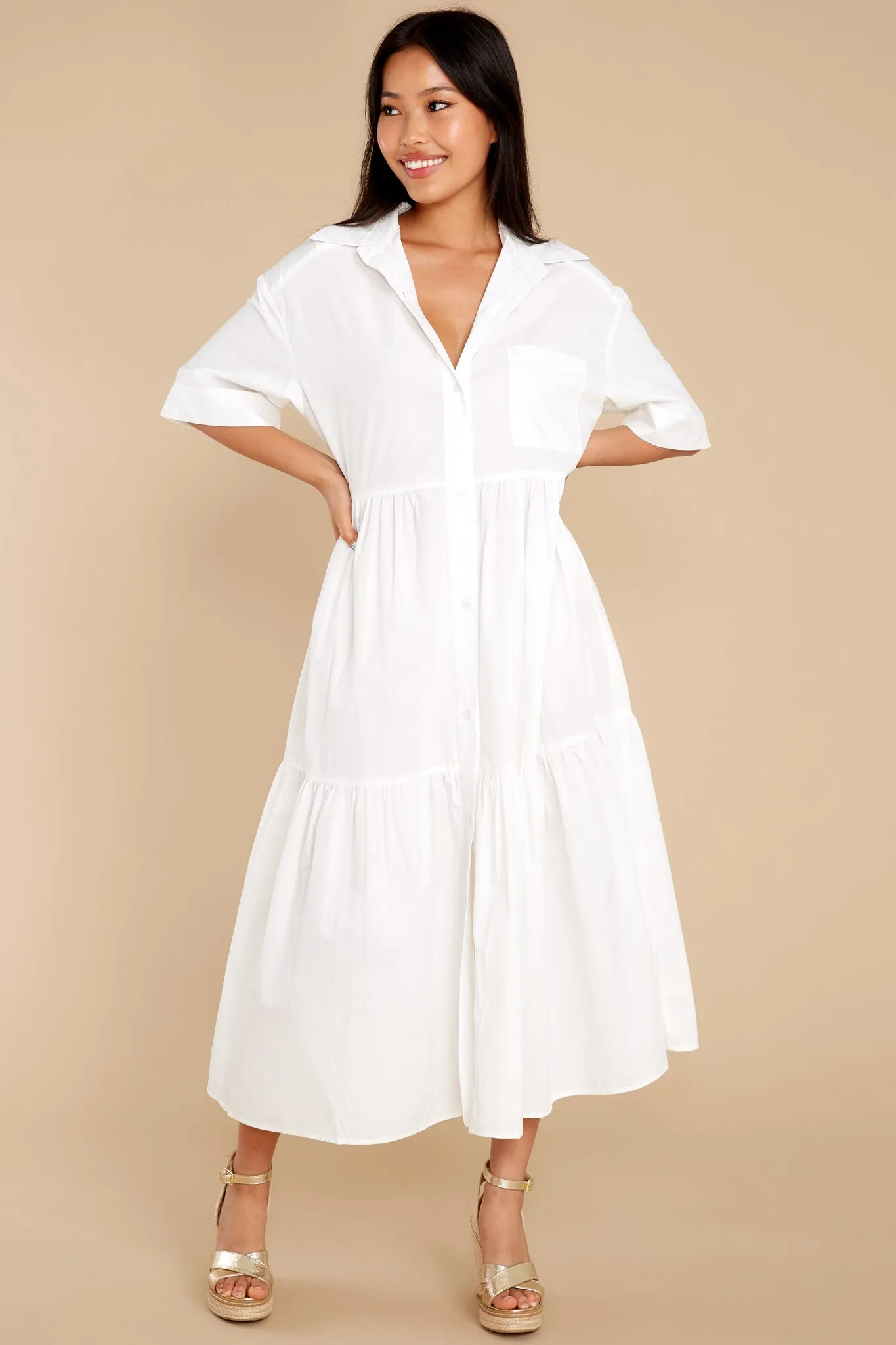 Designed To Unwind White Maxi Dress