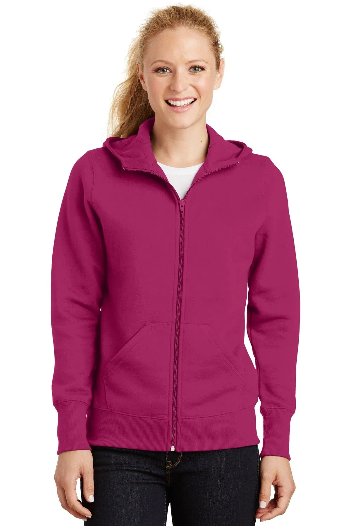 DISCONTINUED  Sport-Tek ®  Ladies Full-Zip Hooded Fleece Jacket. L265