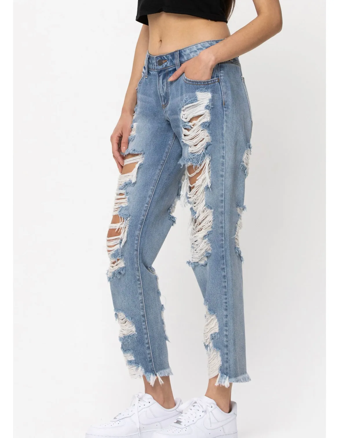 Distressed Boyfriend Cello Jeans