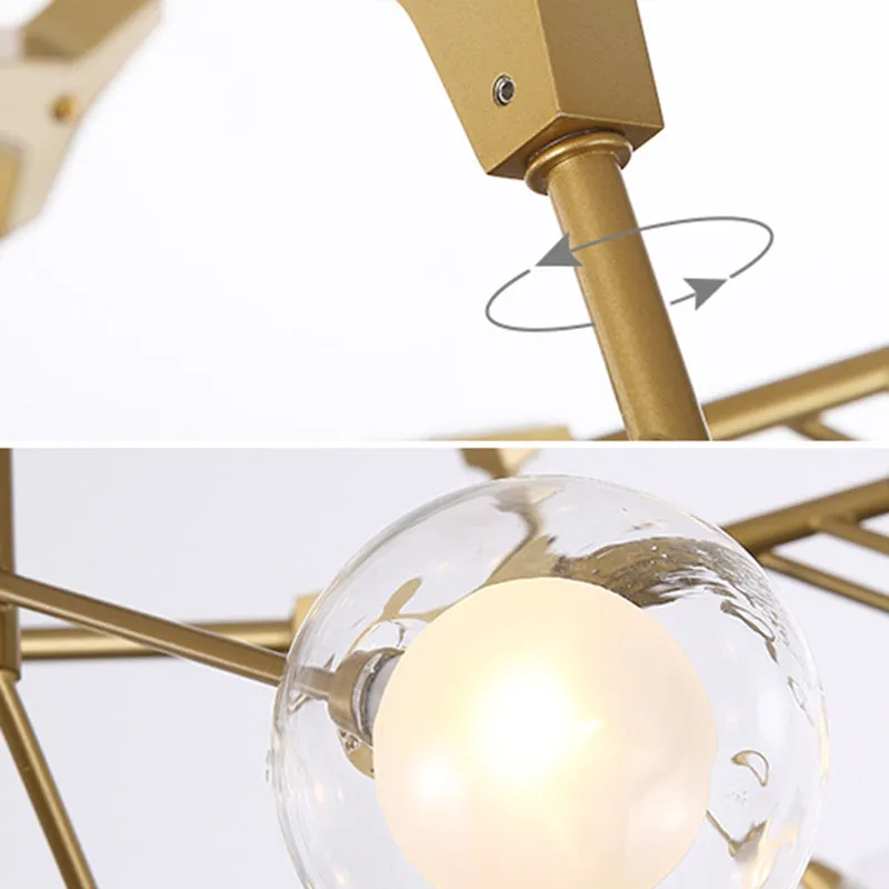 Double-Layer Glass Bubble Ball LED Pendant Light - Minimalist White Chandelier Lighting