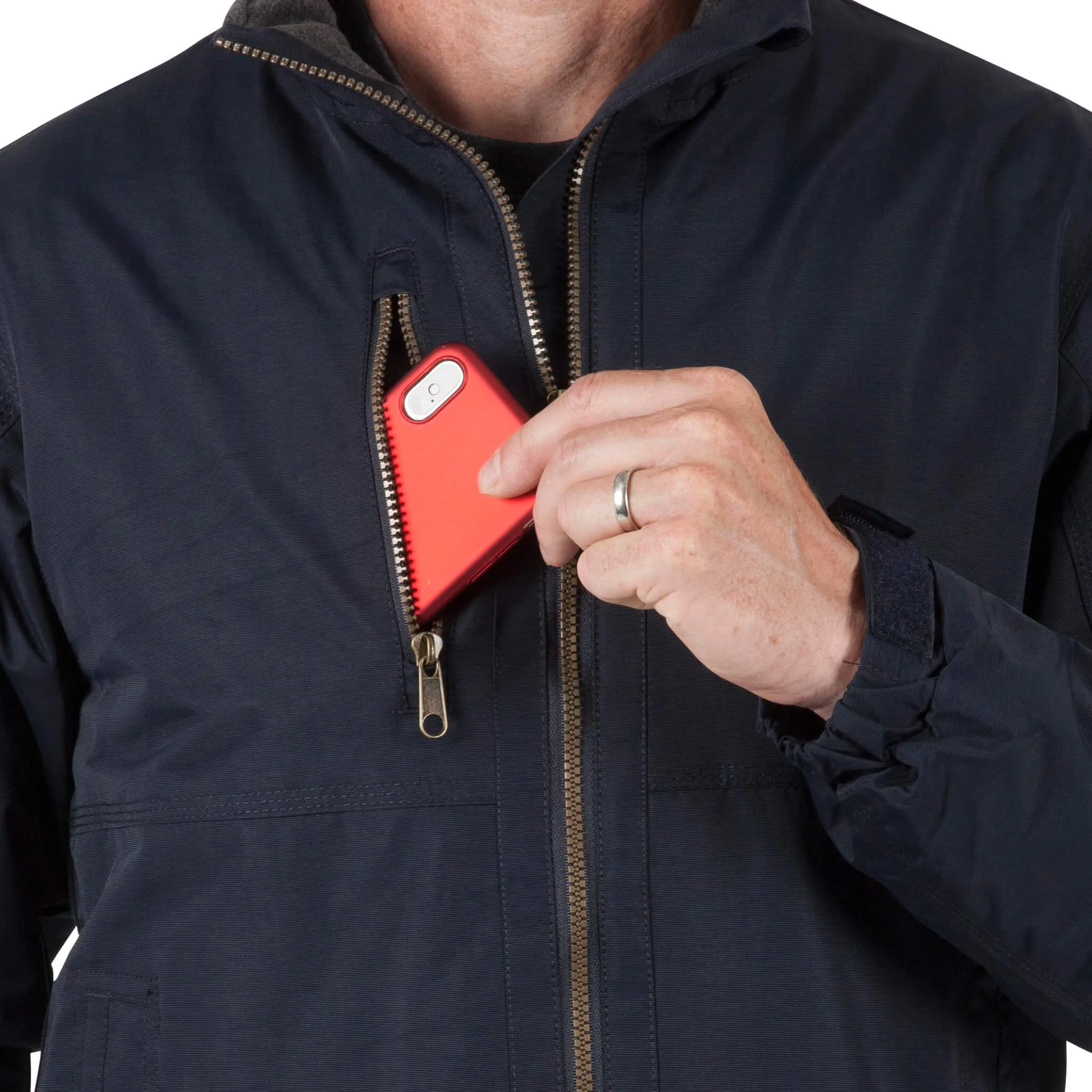 DuraDrive Men's URBAN RED LABEL Navy Waterproof Fleece Lined Jacket