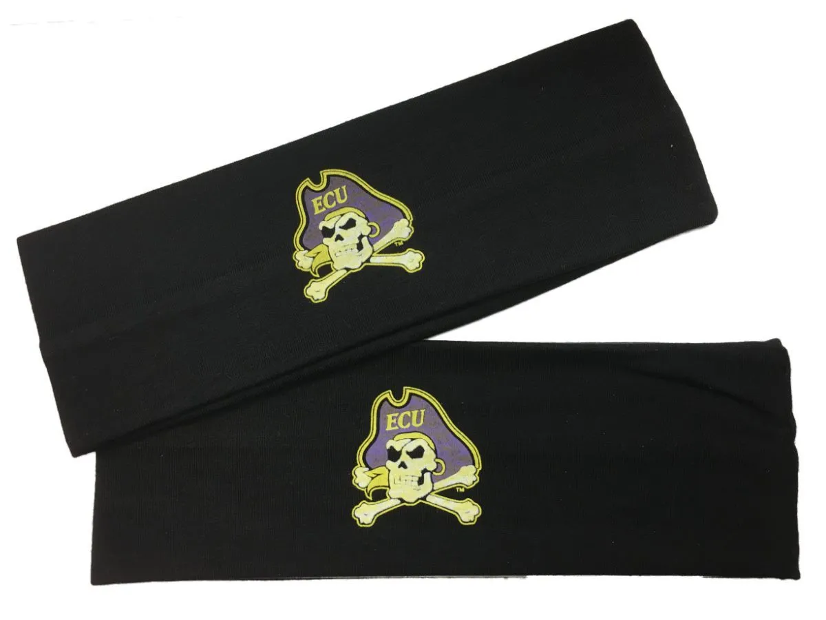 East Carolina Pirates TOW Women's Black 2 Pack Yoga Workout Headbands