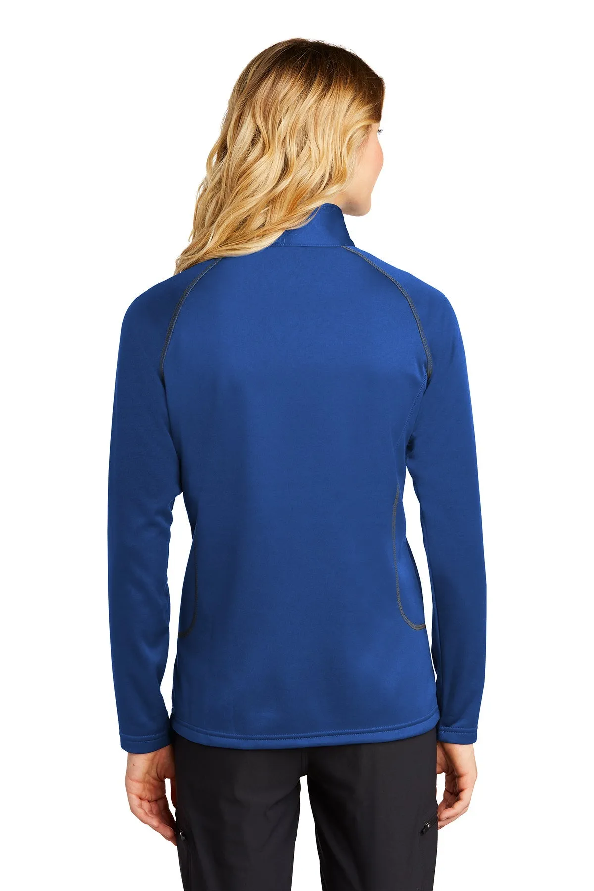 Eddie Bauer Ladies Custom Half-Zip Layer Fleece Jackets, Cobalt Blue