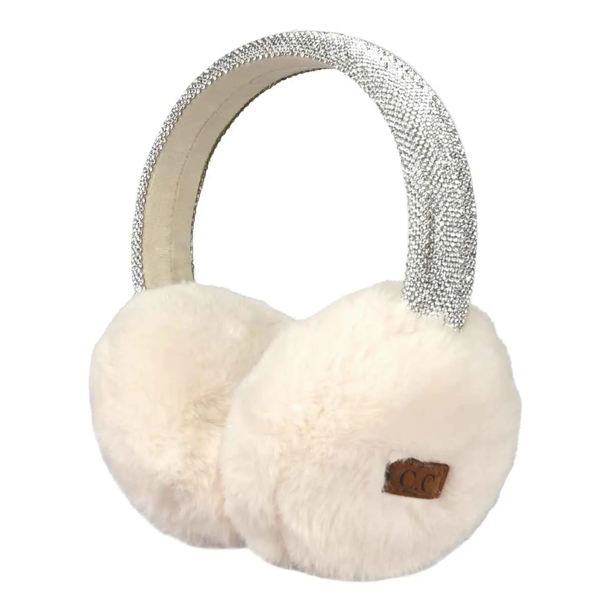 EMS4283 Furry Rhinestone Band Earmuffs