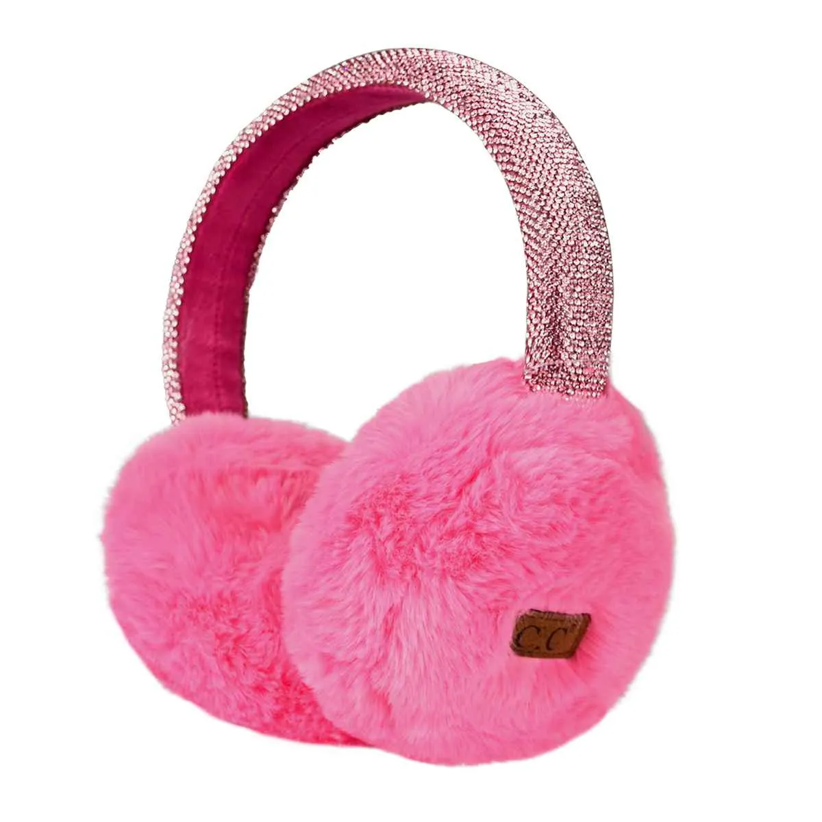 EMS4283 Furry Rhinestone Band Earmuffs