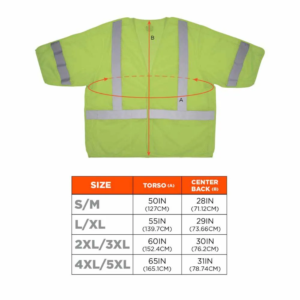 Ergodyne 23059 8315BA 4XL/5XL Lime Hi Vis Breakaway Safety Vest HL