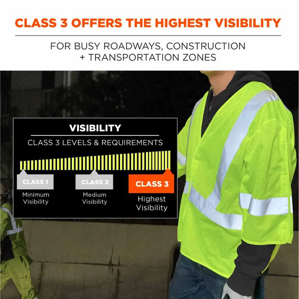 Ergodyne 23059 8315BA 4XL/5XL Lime Hi Vis Breakaway Safety Vest HL