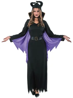 Evil Fairy Womens Purple And Black Halloween Costume