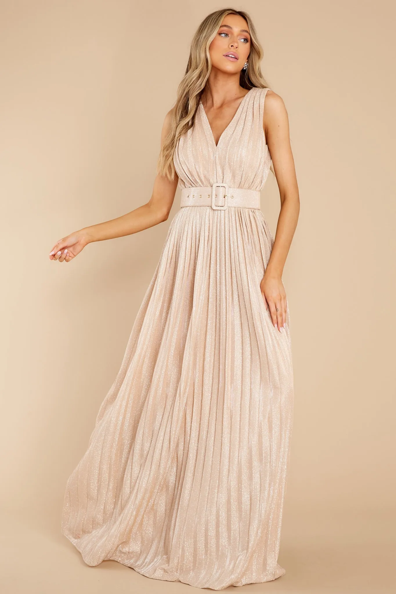 Exquisite Taste Champagne Maxi Dress