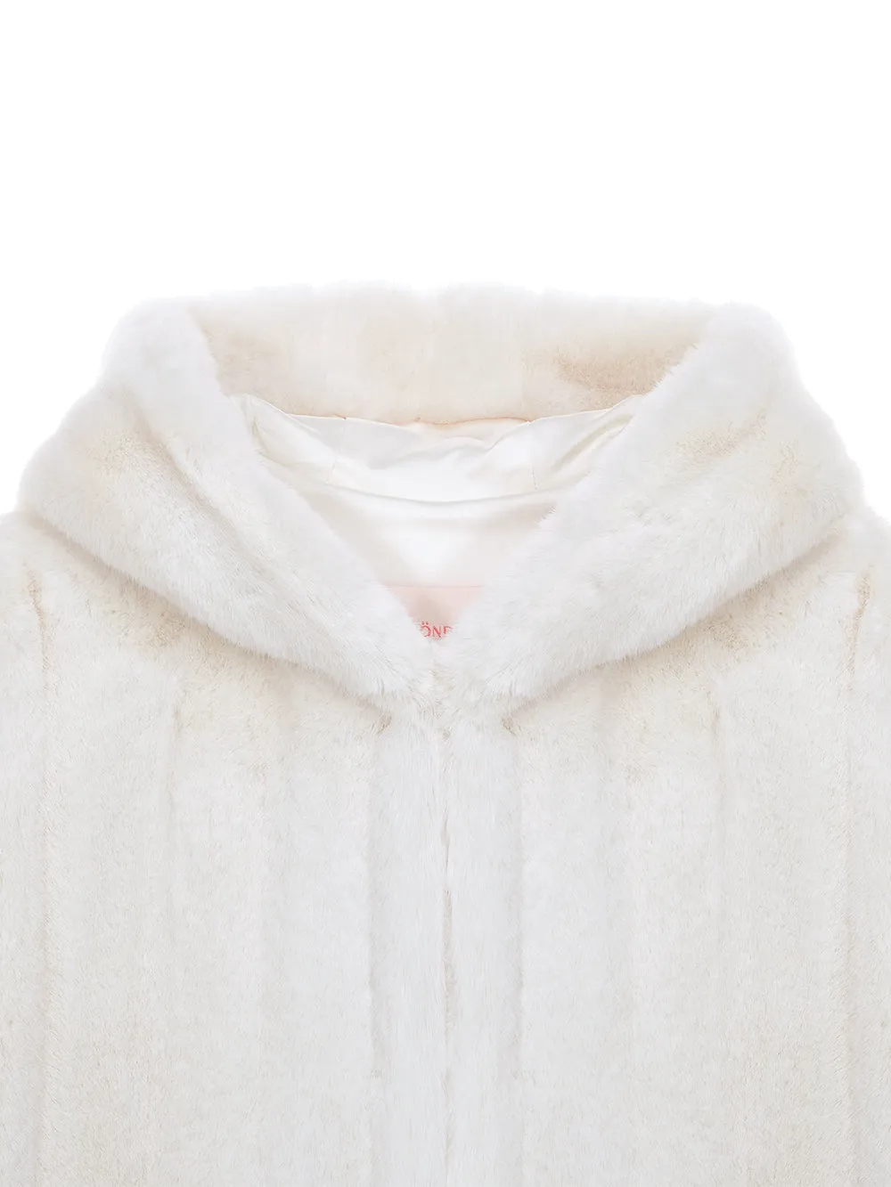 FAUX FUR HE-A HOODED PONCHO