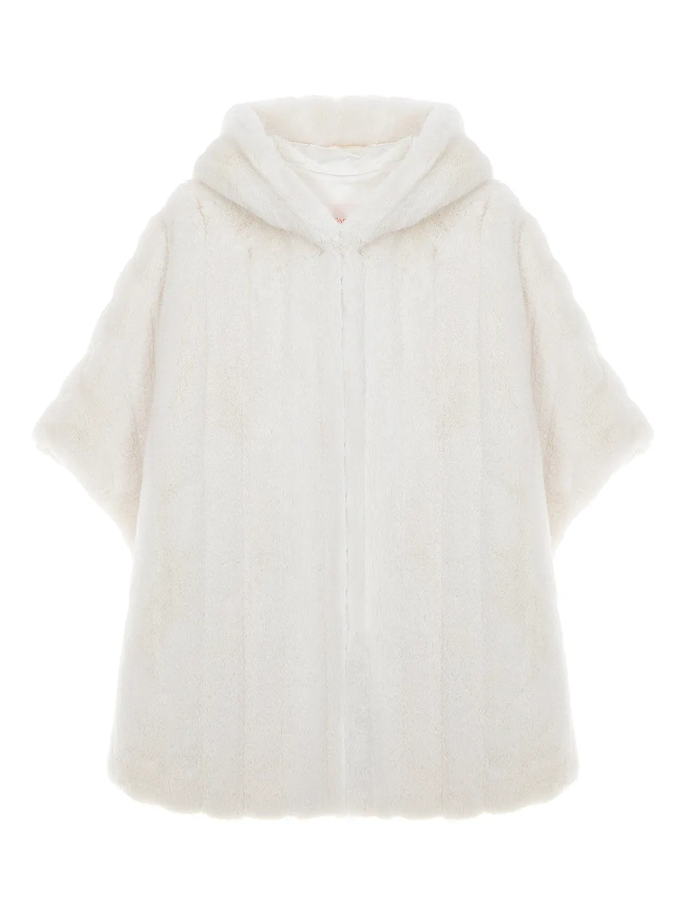 FAUX FUR HE-A HOODED PONCHO