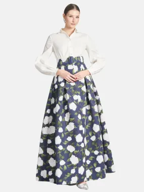 Florence Gown - Navy/Ivory Moonlit Garden - Final Sale