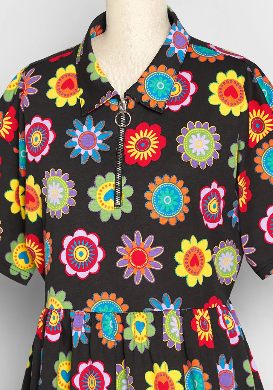 Flower Fashion Fusion Smock Dress