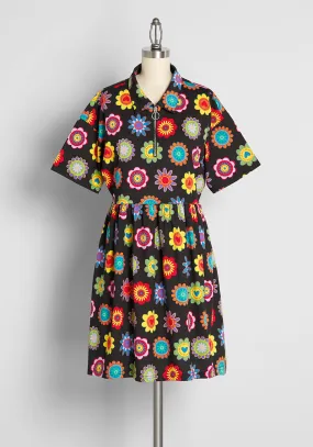 Flower Fashion Fusion Smock Dress