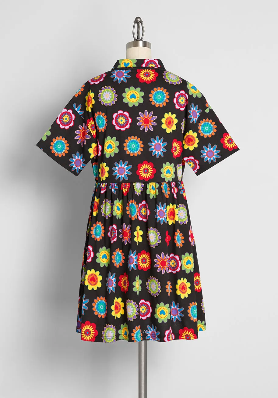 Flower Fashion Fusion Smock Dress