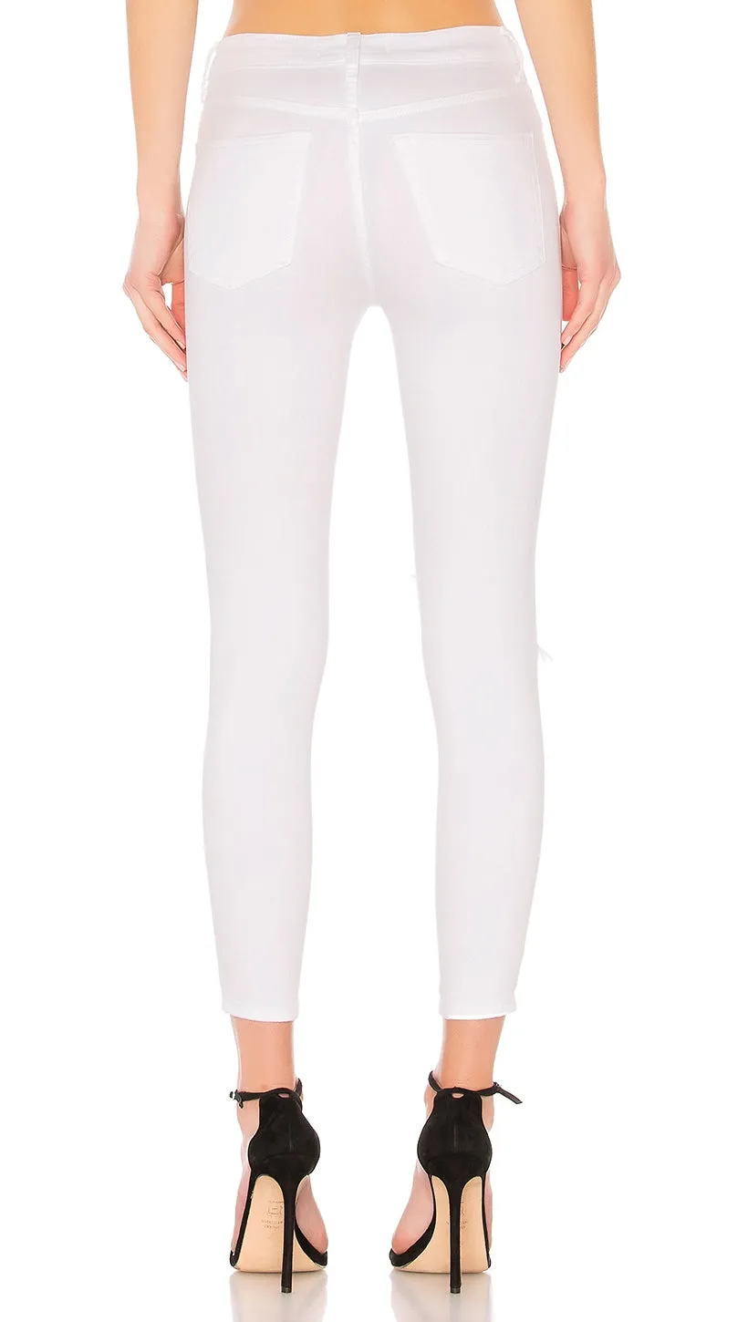 Free People High Rise Busted Skinny White