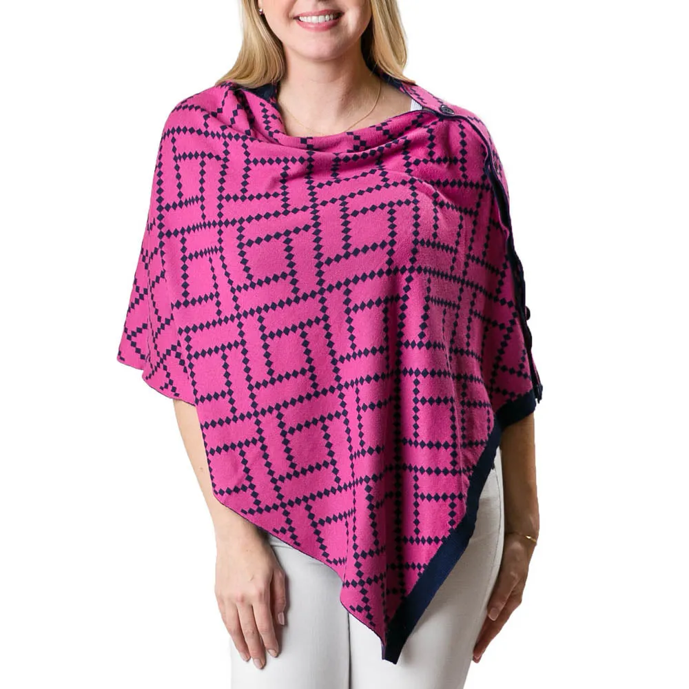 Freya Reversible Button Poncho