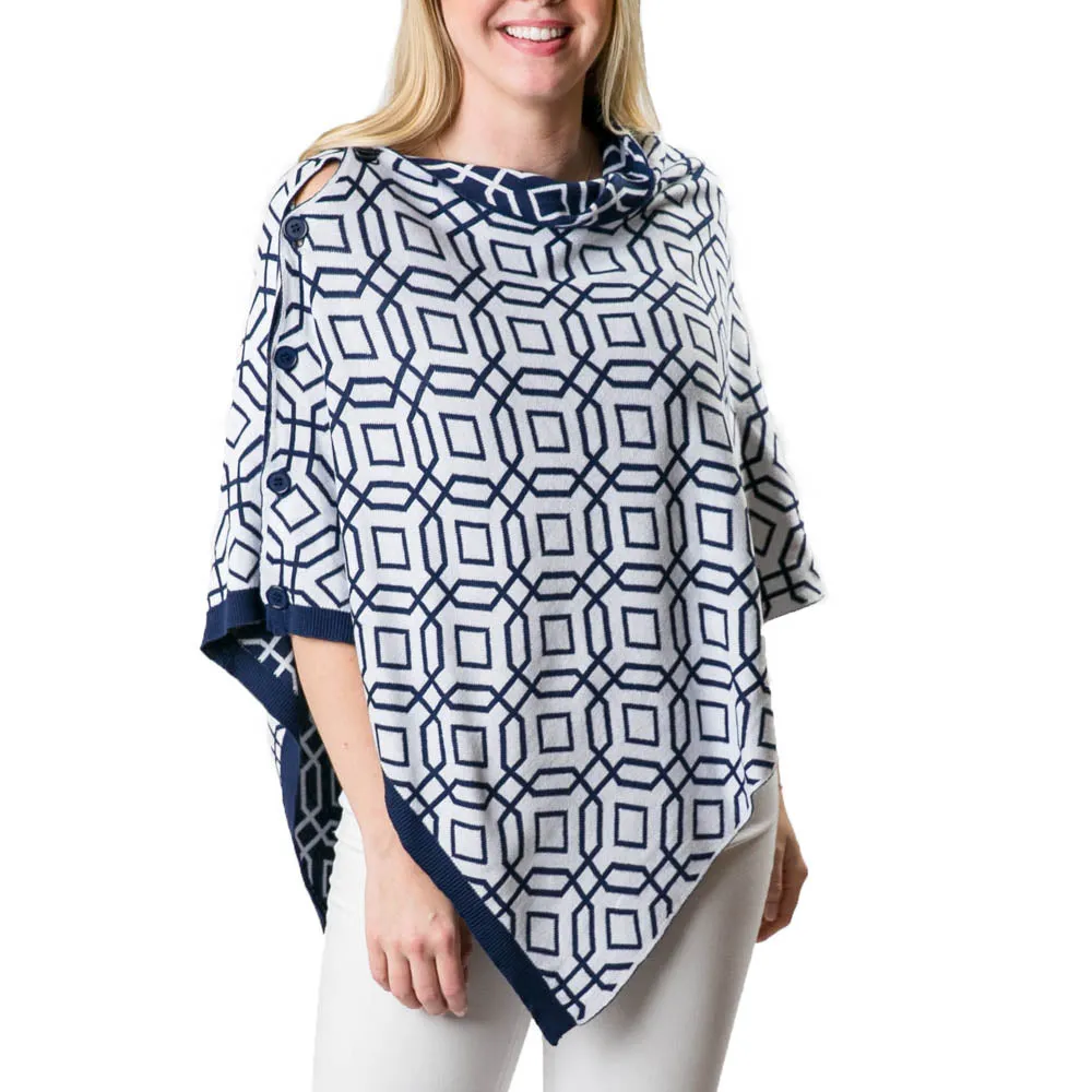 Freya Reversible Button Poncho