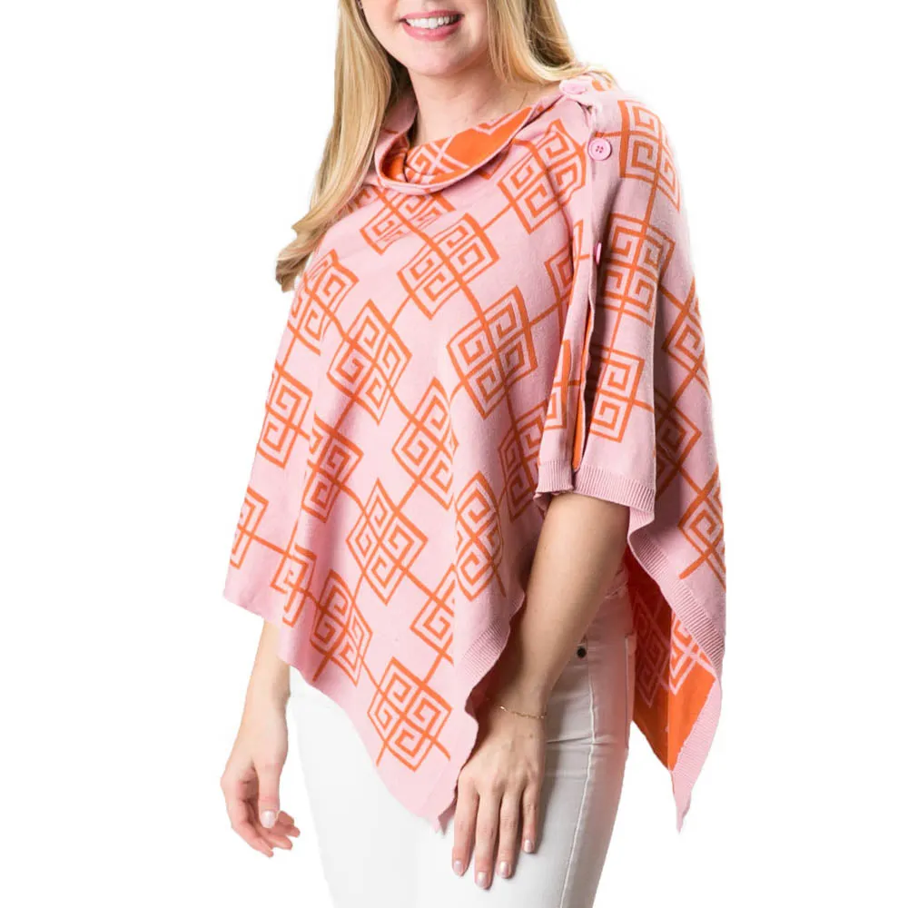 Freya Reversible Button Poncho