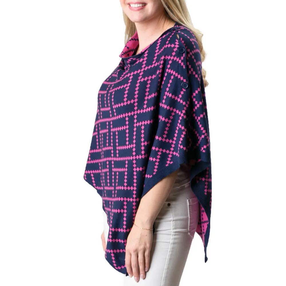 Freya Reversible Button Poncho