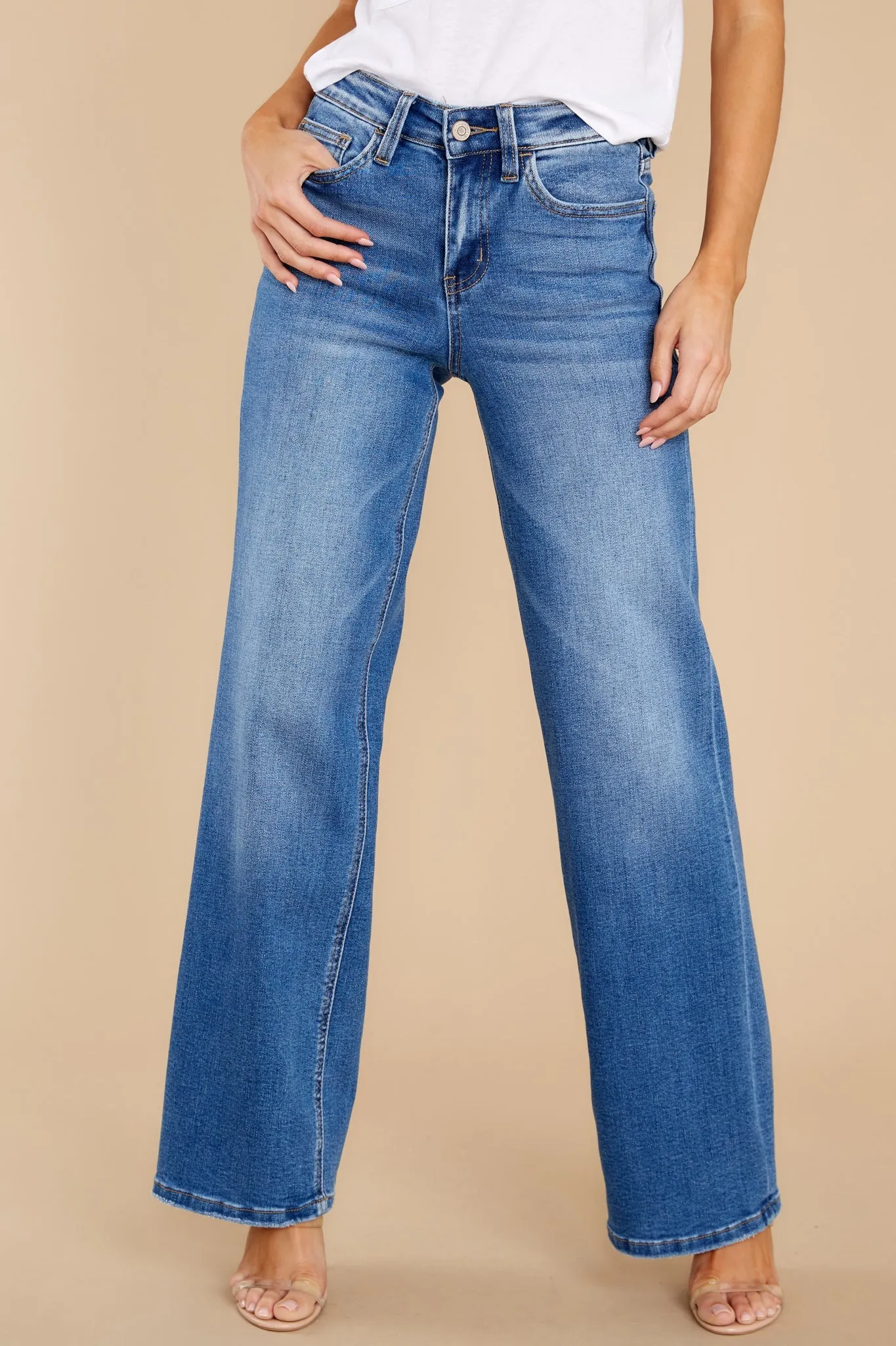 From The Ashes Medium Wash Wide Leg Jeans