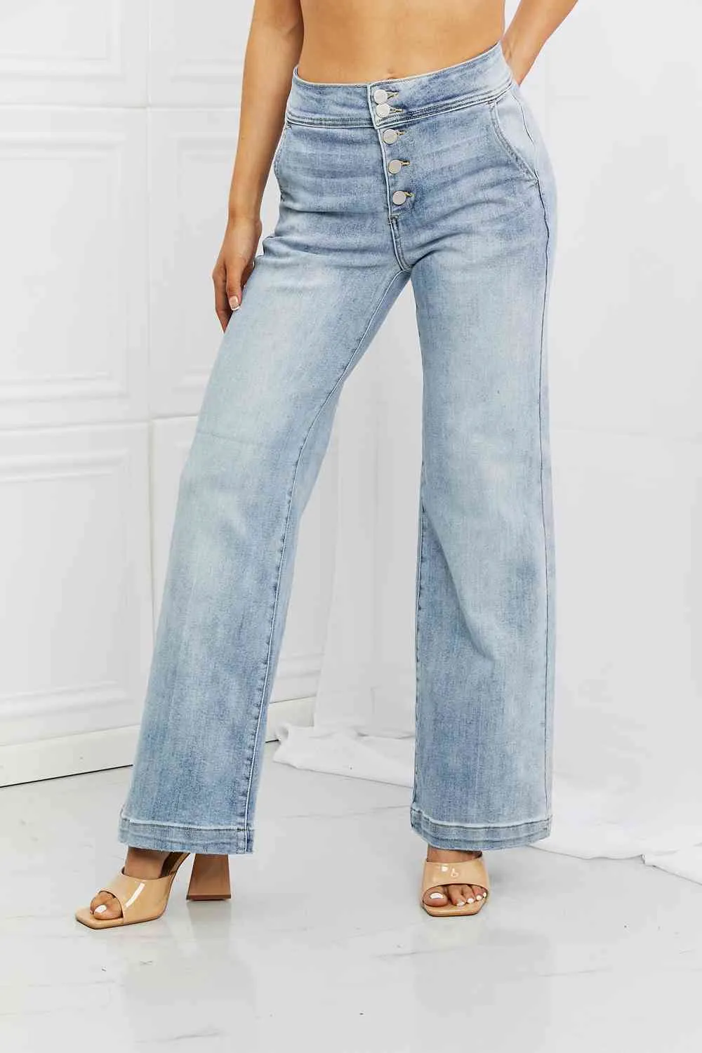 Full Size Luisa Wide Flare Jeans