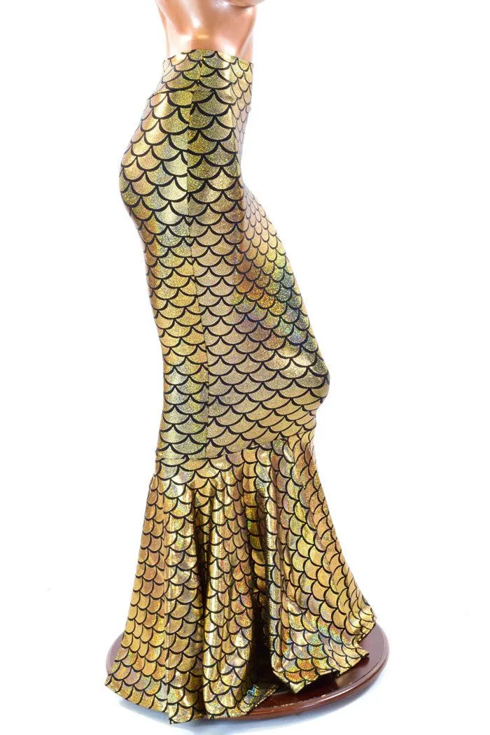 Gold Mermaid High Waist Skirt