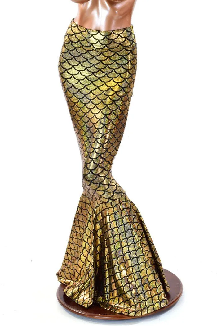 Gold Mermaid High Waist Skirt