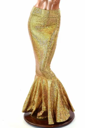 Gold Scale High Waist Mermaid Skirt