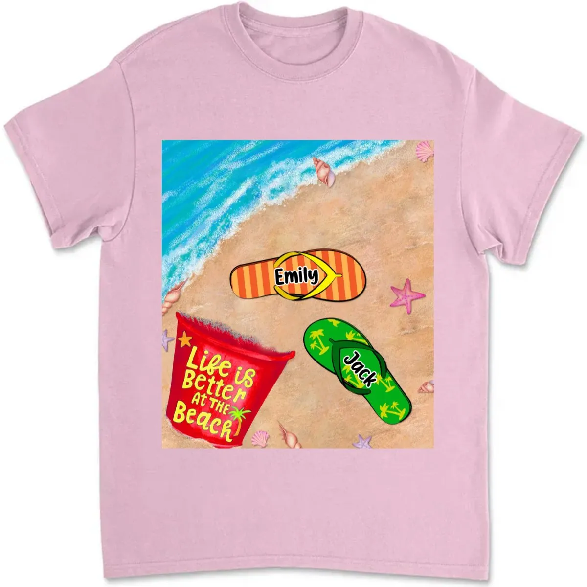 Grandma - Life Is Better At The Beach - Personalized Unisex T-shirt