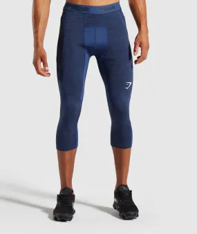 Gymshark Element  Baselayer 3/4 Leggings - Dark Blue Marl