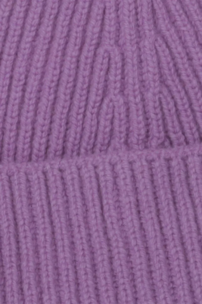 Half Dozen Pure Cashmere Fisherman Beanie (Purple)