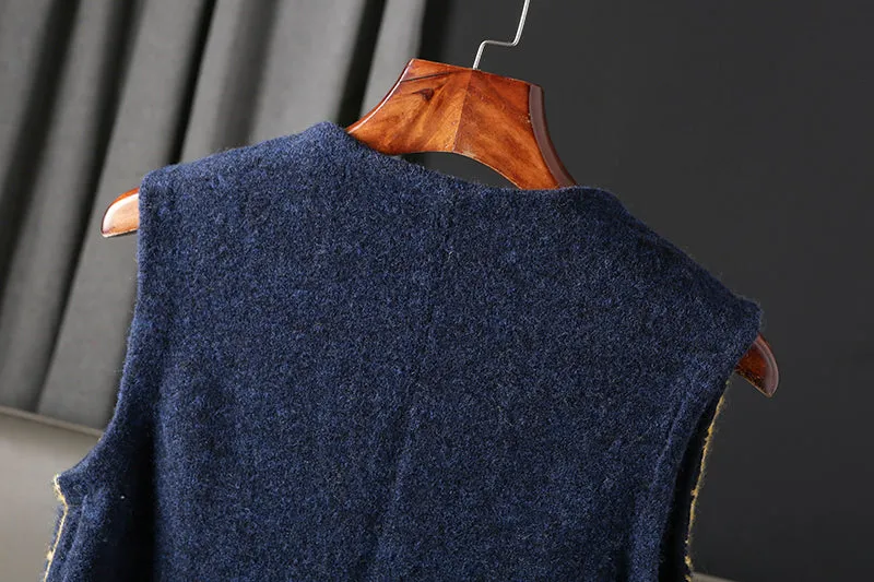 Heavy goods Italian order! Mohair   wool autumn and winter men's knitted cardigan sweater vest