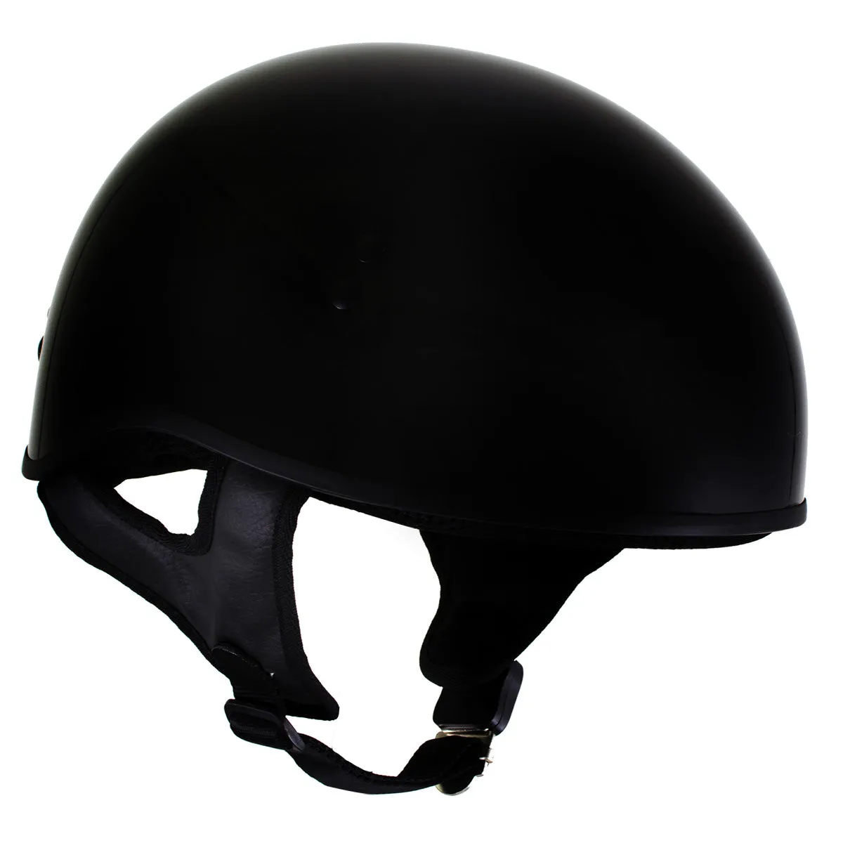 Hot Leathers HLT68 'The O.G.' Gloss Black DOT Half Helmet with Milwaukee Leather MP7922FMSET Heated Balaclava Bundle