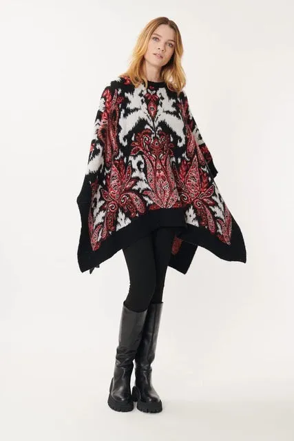 Jazz Paisley Poncho/Sweaters  - Teal