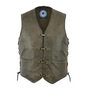 Johnny Reb "Sturt" Vintage Leather Motorcycle Vest JRV10008