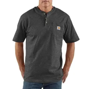 K84 - Loose fit heavyweight short-sleeve pocket henley t-shirt - Carbon