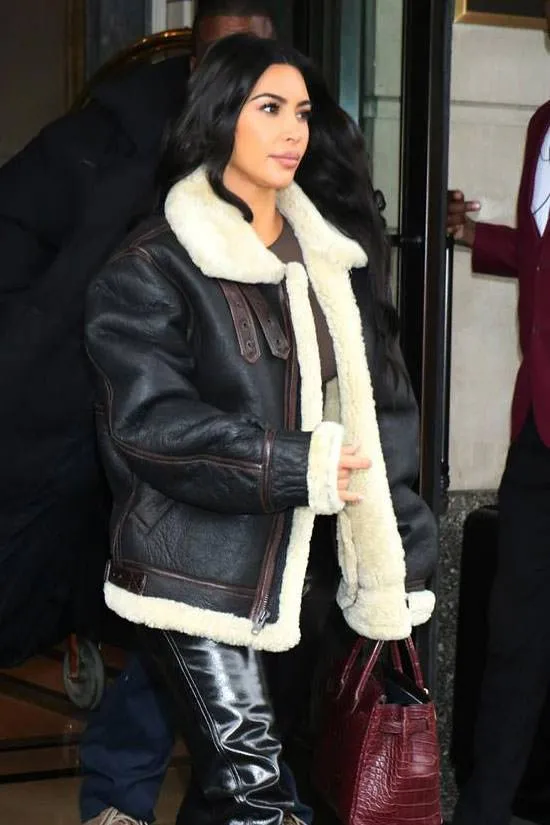 Kim Kardashian Original Leather with Fur Jacket