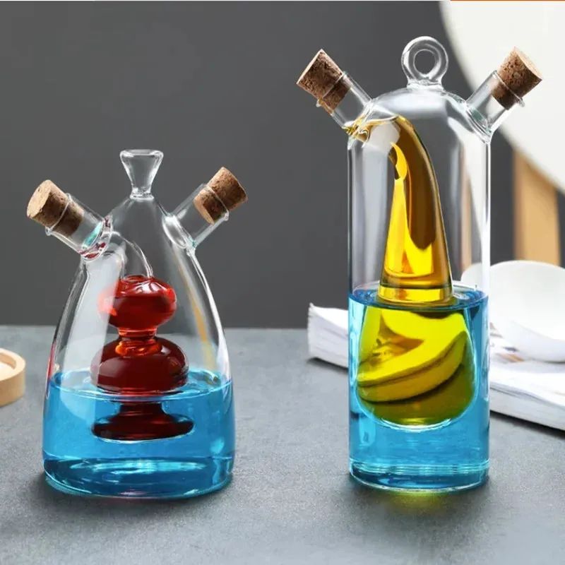 Kitchen Storage Sealed Bottles Double-layer 2-in-1 Glass Bottles