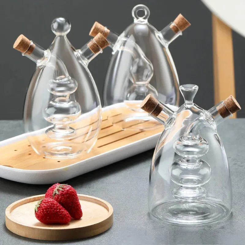 Kitchen Storage Sealed Bottles Double-layer 2-in-1 Glass Bottles