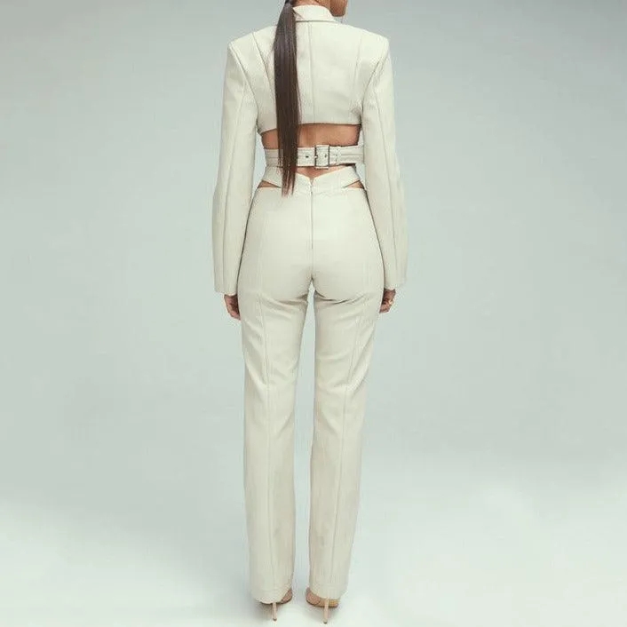 KittenAlarm - Atena Crop Top & High Waist Pants Set