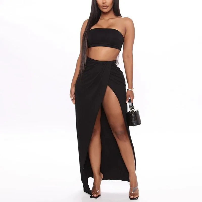 KittenAlarm - Callie Bandeau Top & High Cut Skirt Set