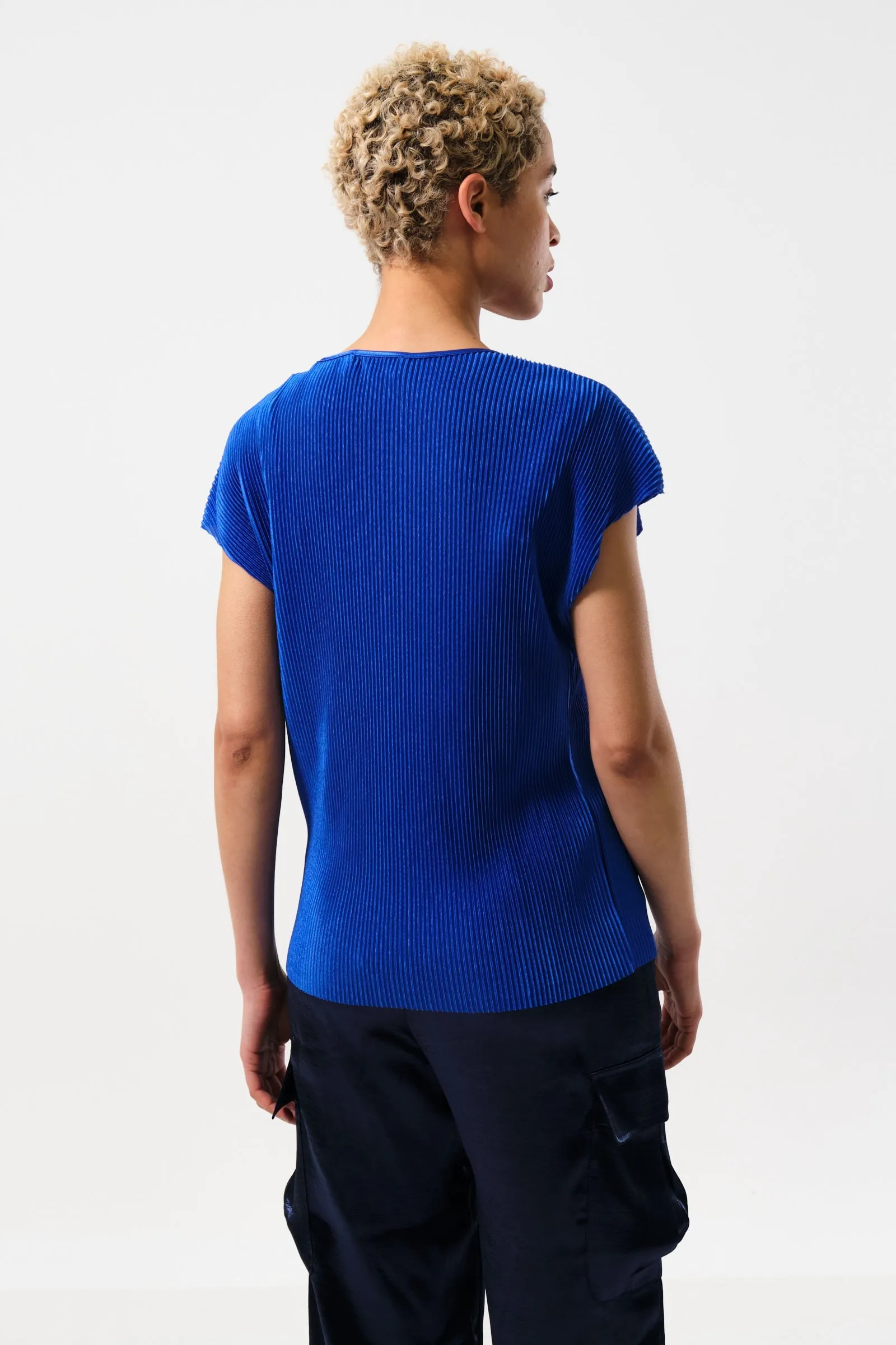 Korine Pleated Top Cobalt Blue