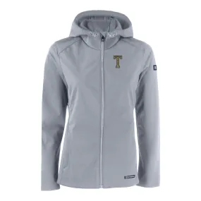 Ladies Georgia Tech Yellow Jackets College Vault Cutter & Buck Evoke Eco Softshell Recycled Full Zip Jacket