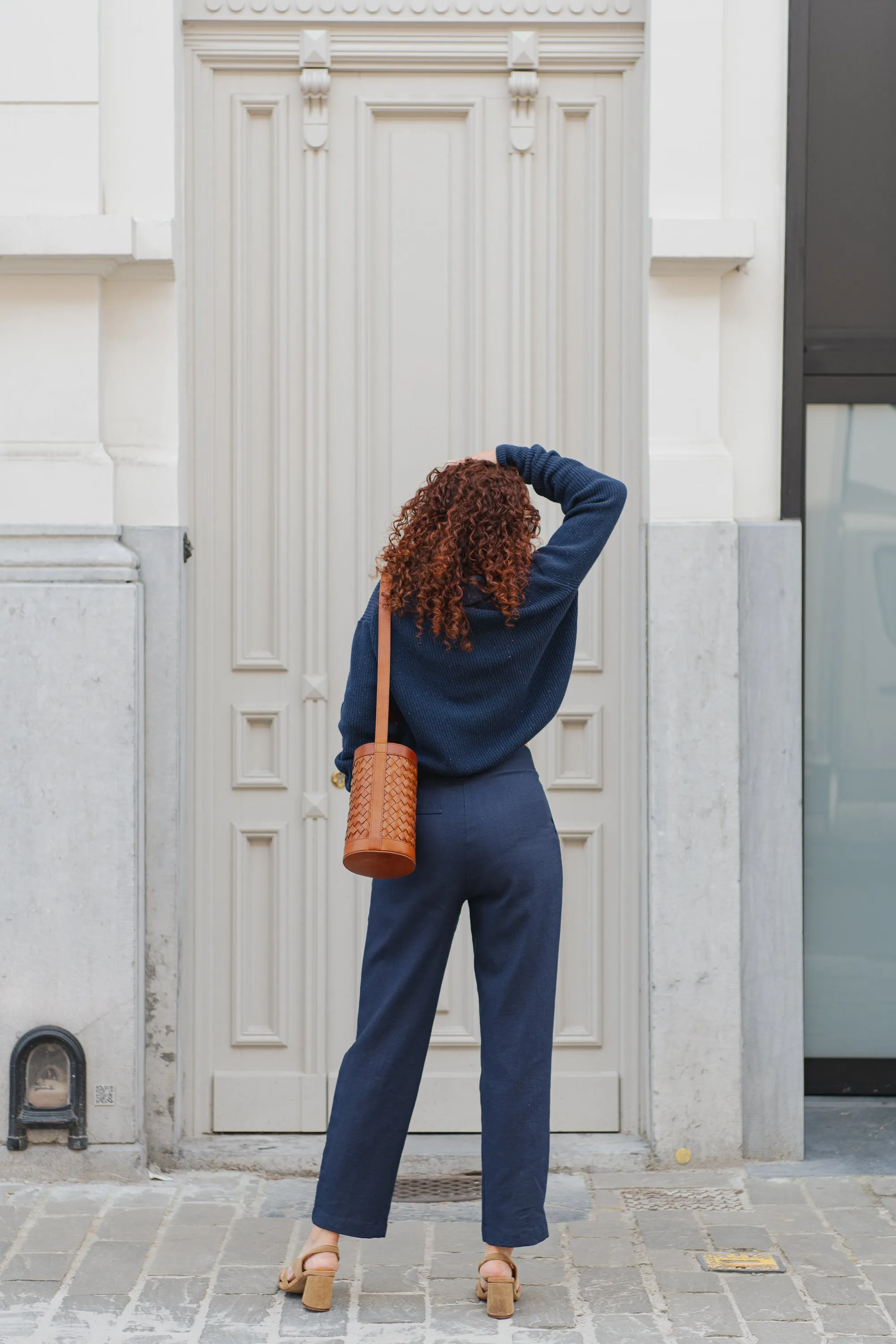 LAST ONE in S - Robinia pants - Blue Canvas Linen