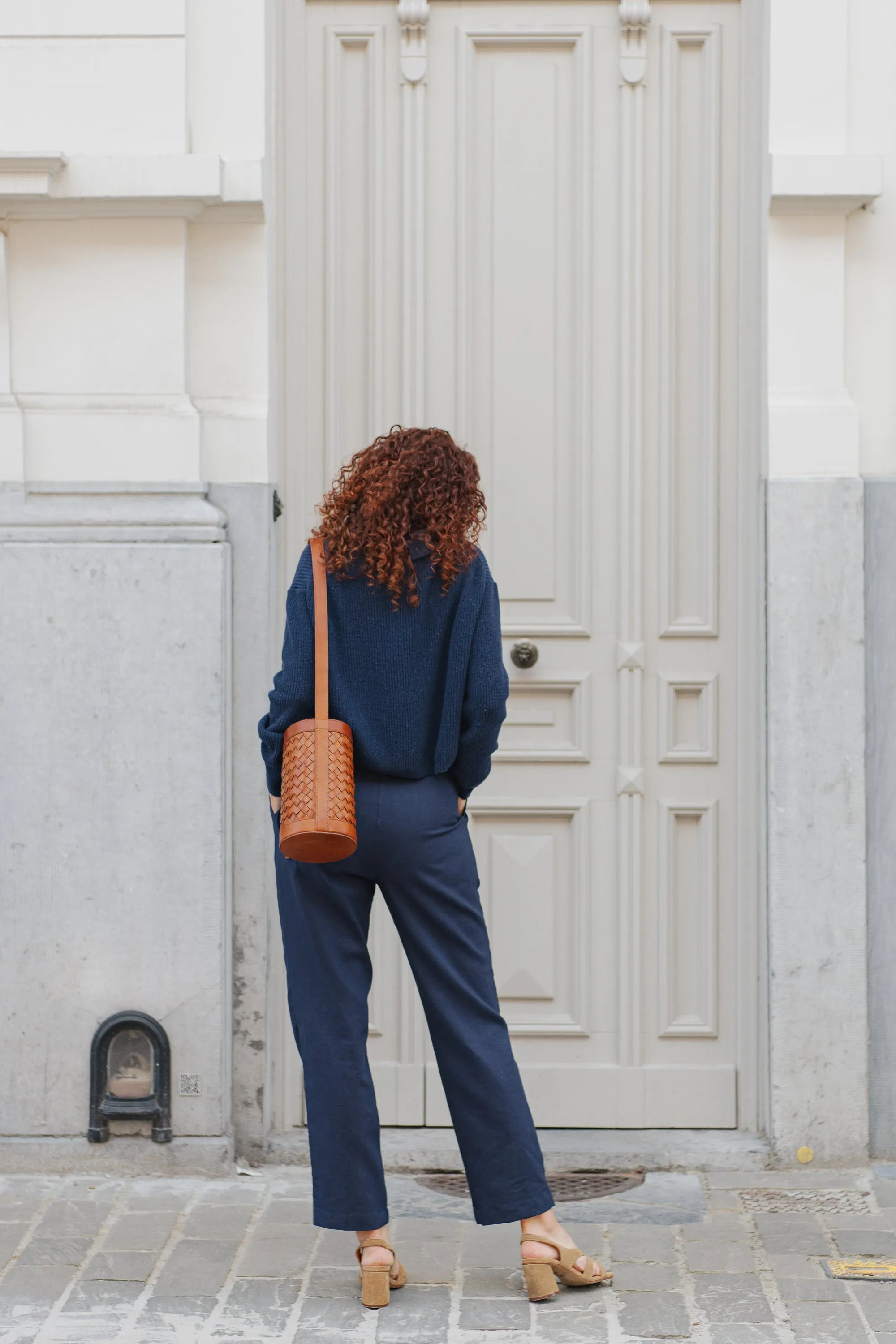 LAST ONE in S - Robinia pants - Blue Canvas Linen